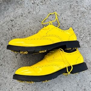Men’s Yellow  OutDoor Golf Training Sneakers Anti Slip Walking Shoes